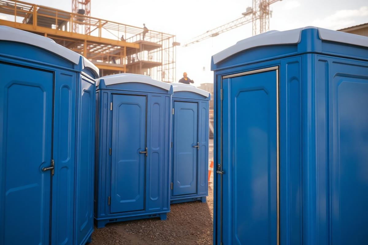 Portable toilet rentals delivered to a construction site in Omaha, NE